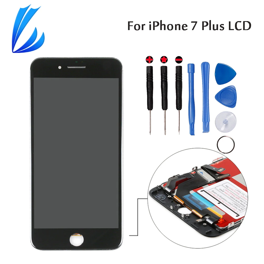 

LL TRADER For iPhone 7 Plus LCD Display Screen Touch 7 Plus Digitizer Assembly Mobile Phone Parts Replacement Quality AAA+Tools