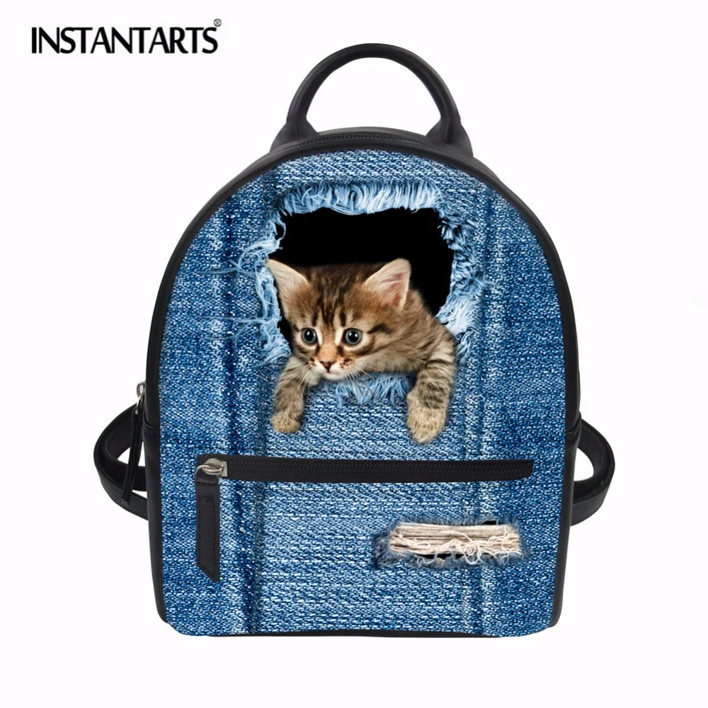 Buy INSTANTARTS Cute Cat 3D Print Backpacks for Girls