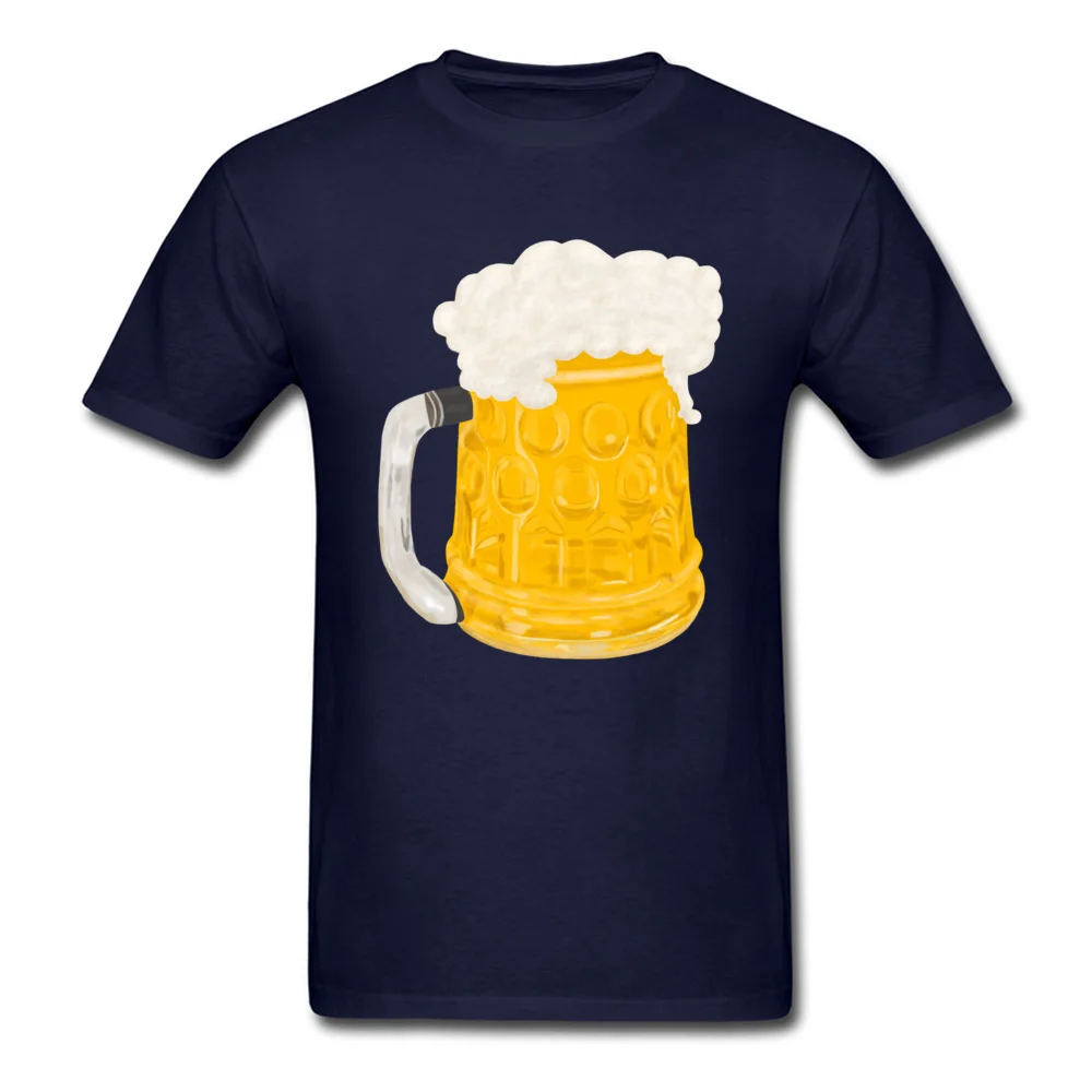  Man Top T-shirts Glass of Beer Birthday Tops Shirt Cotton Round Collar Short Sleeve Design T Shirt Summer Autumn Glass of Beer navy
