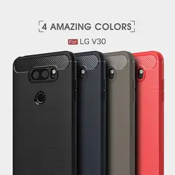 1 шт роскошный мобильный телефон чехлы для LG V30 силиконовые падение защиты гель углеродное волокно Soft Shell