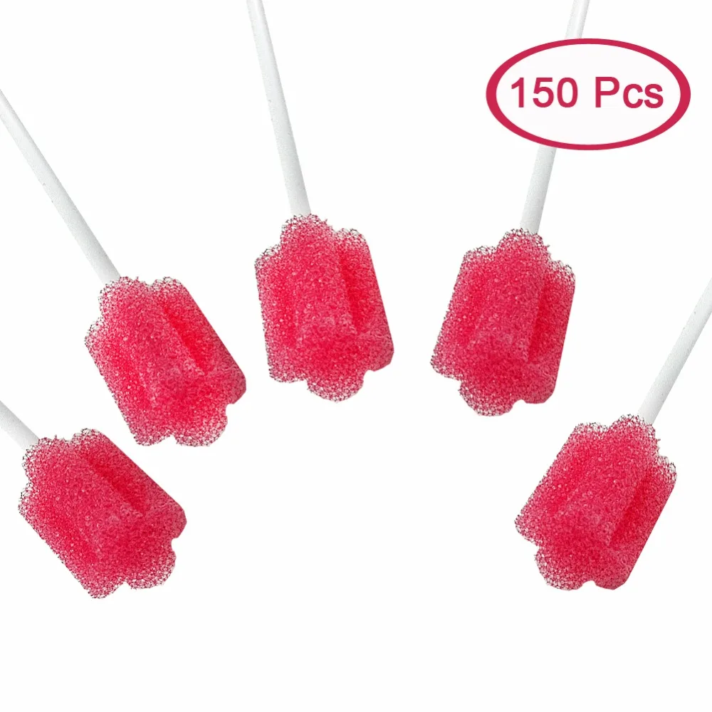 Disposable Lemon treated Oral Swabs Coarse Sponge Flavored Oral Care