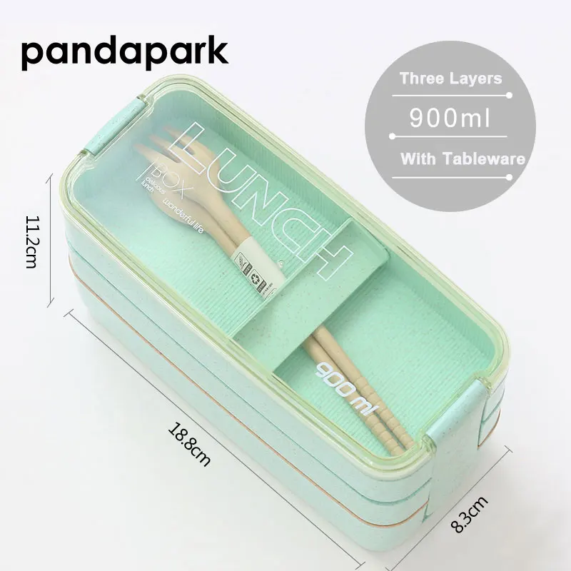 cheap 5 Colors 900ml PP Three Layer Food Storage Container Microwave Oven Lunch Bento Boxes Dinnerware Lunchbox BPA Free PPX002