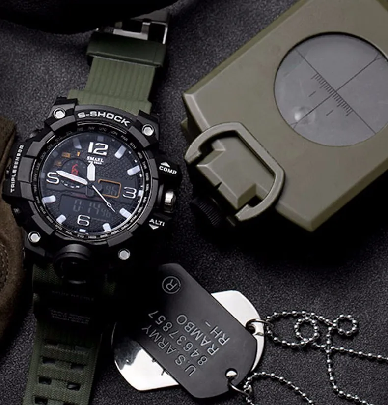 SMAEL мужские часы стиль бренд для мужчин светодиодный цифровой кварцевые часы водонепроницаемые все черные военные спортивные мужские часы Relogio Masculino