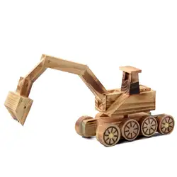 Деревянный Моделирование экскаватор модель Дети Игрушечные лошадки ремесла украшения офиса