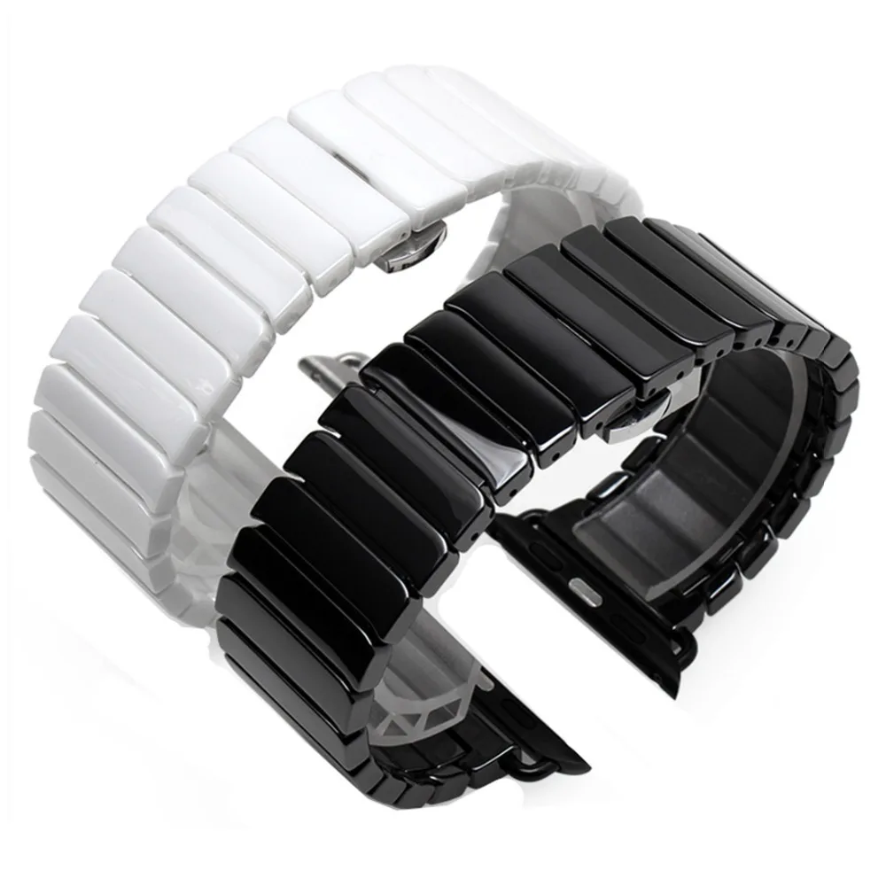 Ремешок керамический для Apple Watch Band 42 мм/38 мм звеньевой браслет iwatch i series 5 4 3 2