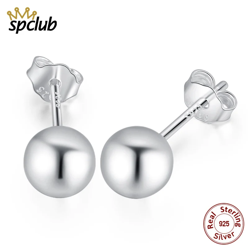 

100% 925 Sterling Silver 3mm/4mm/5mm Small Ball Anti-allergic Piercing Stud Earrings Fashion Costume Jewelry Unisex Bijoux