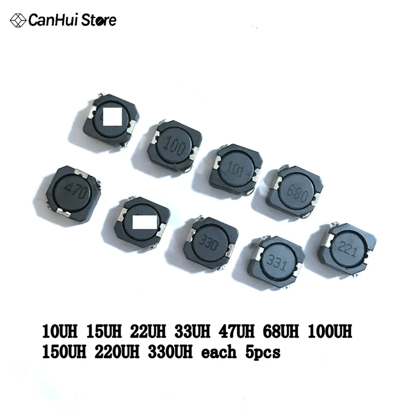 Набор индукторов 50P SMD CDRH104R от 10 мкгн до 330 10x10x4 мм значений * 5 шт. = 50 индуктор