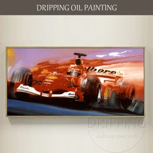 Художественная ручная роспись высокого качества абстрактная гоночная F-1 картина маслом на холсте Ручная роспись Абстрактная гоночная картина «машина» масляными красками