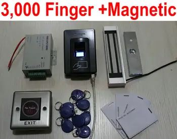 

Fingerprint Access Control kit with 3,000 fingerprint user and 3,000 id card user enrollingsoftware+Magnetic Lock+No Touch exit