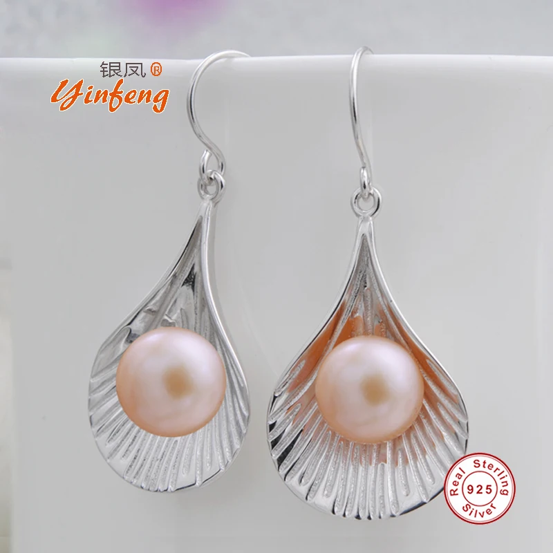 

[MeiBaPJ]10-11mm big size original pearl earrings for women high quaity 925 sterling silver wedding jewelry gift for mother