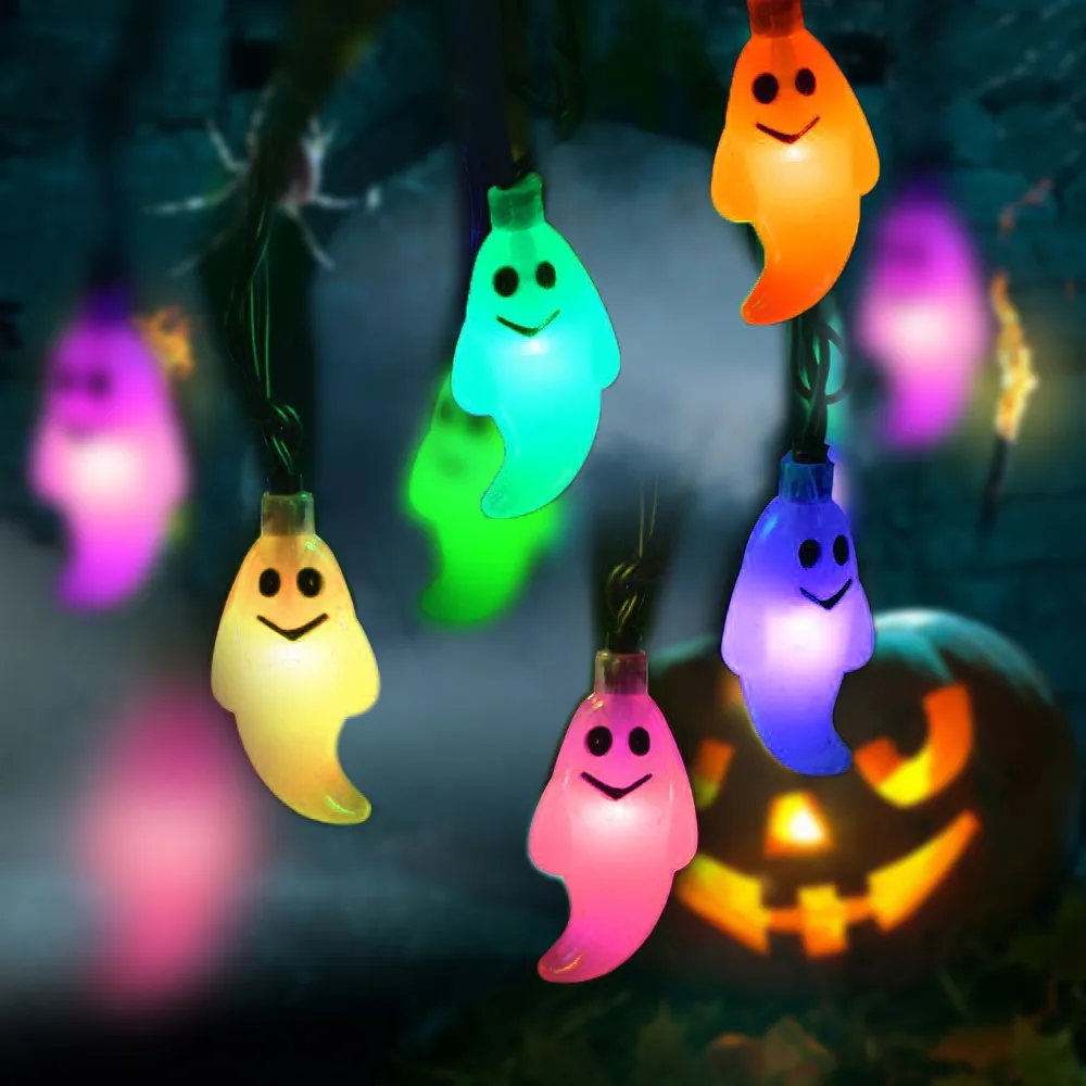 

1.2M 10LED Ghost String Lights For Halloween Party Decor Halloween String Light Holiday Tree Home Garden Decoration Crafts A65