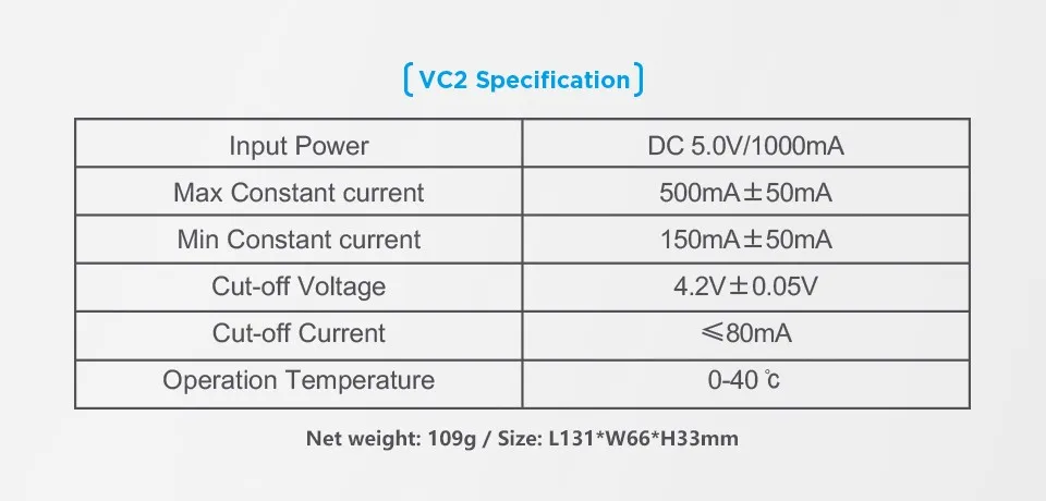 Зарядное устройство XTAR VC2 для 10440/16340/14500/14650/17670/18350/18490/18500/18650/18700/26650/22650/20700/21700/