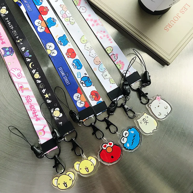 

lanyard key Cartoon Cute ID Badge Holders Phone Neck Straps With Keyring for Huawei for keys ID Card Mobile Phone Straps