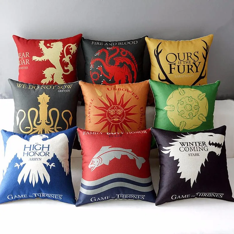 

Hot America Game Of Thrones printed cushion cover Christmas Home Car Sofa Bed Decorative Throw Pillow Case Almofadas Cojines