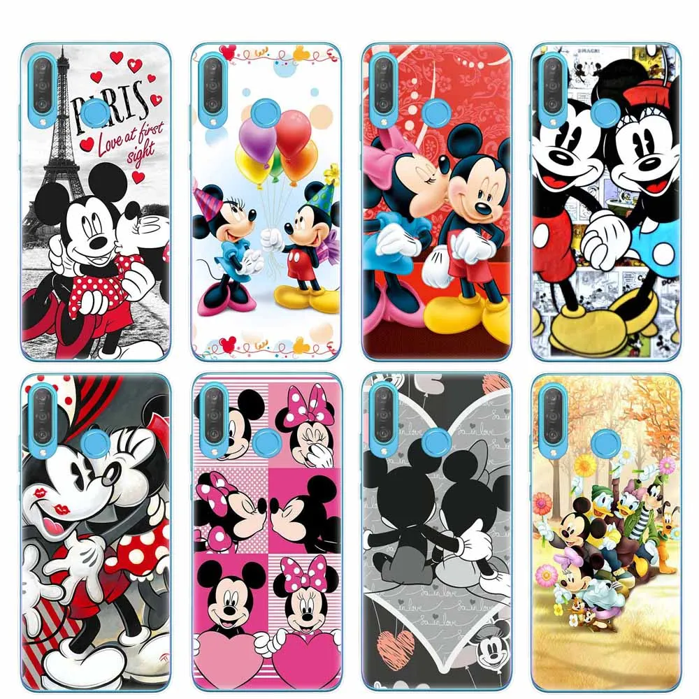 

Phone Case For Coque Huawei P30 P20 Pro Lite Cute Disneys Mickey Minnie Back Cover For Huawei P10 P9 P8 Lite 2017 Soft TPU Cases