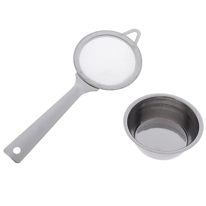 

2pcs/set Mesh Tea Infuser Metal Cup Strainer Loose Leaf Filter With Handle