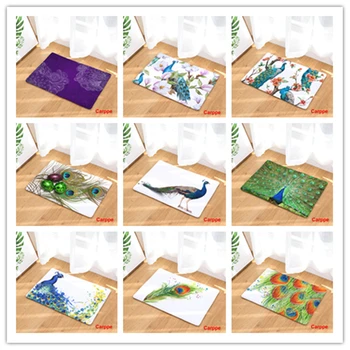 

Flannel Peacock door mats Household bathroom door mats foot mats long bedroom mats
