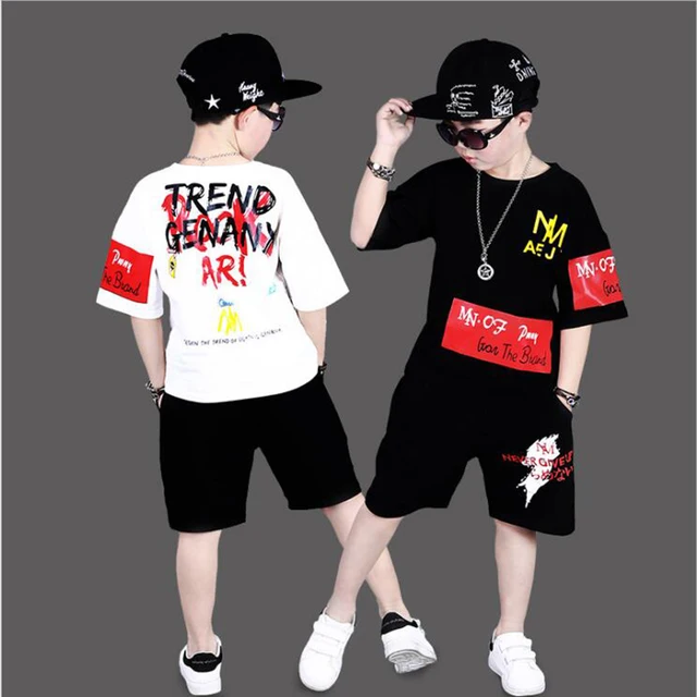 Boys Hip Hop T shirt Streetwear Style Clothing Breakdancing Boy Clothing Sets Baby Kids Boy T