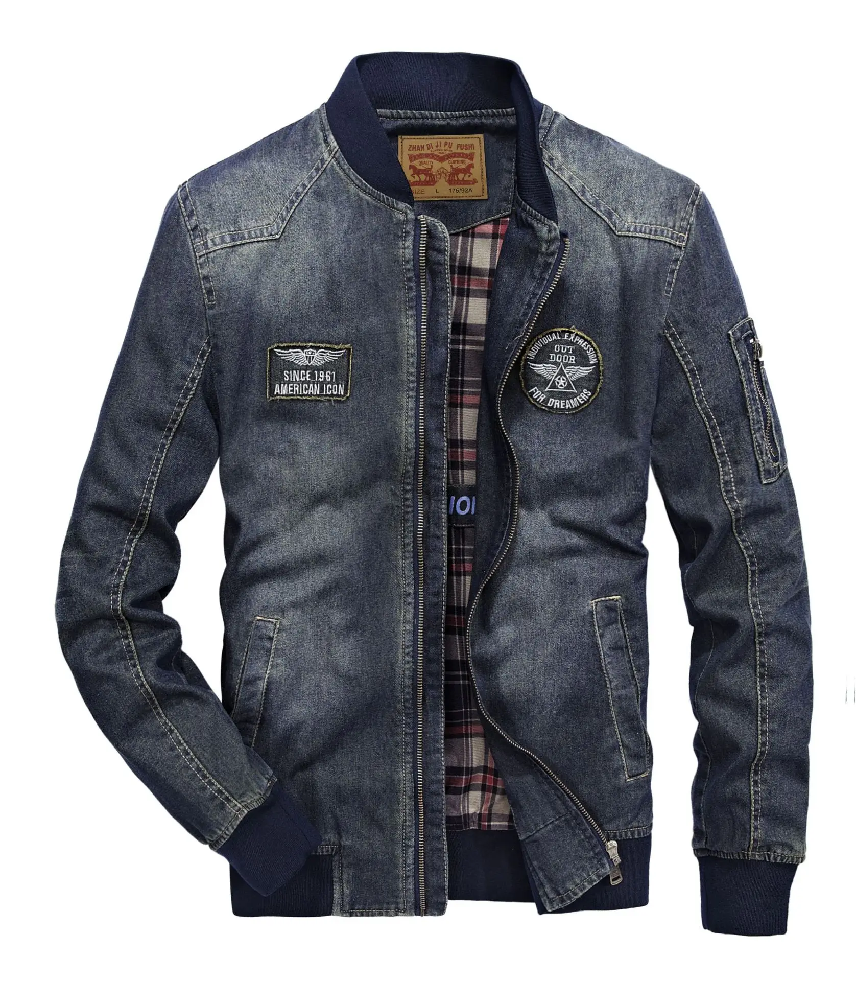 Новая высококачественная Модная Джинсовая куртка для мужчин s хлопковые джинсовые куртки для мужчин 80 s пальто с круглым вырезом модная верхняя одежда мужская Ковбойская одежда S-4XL