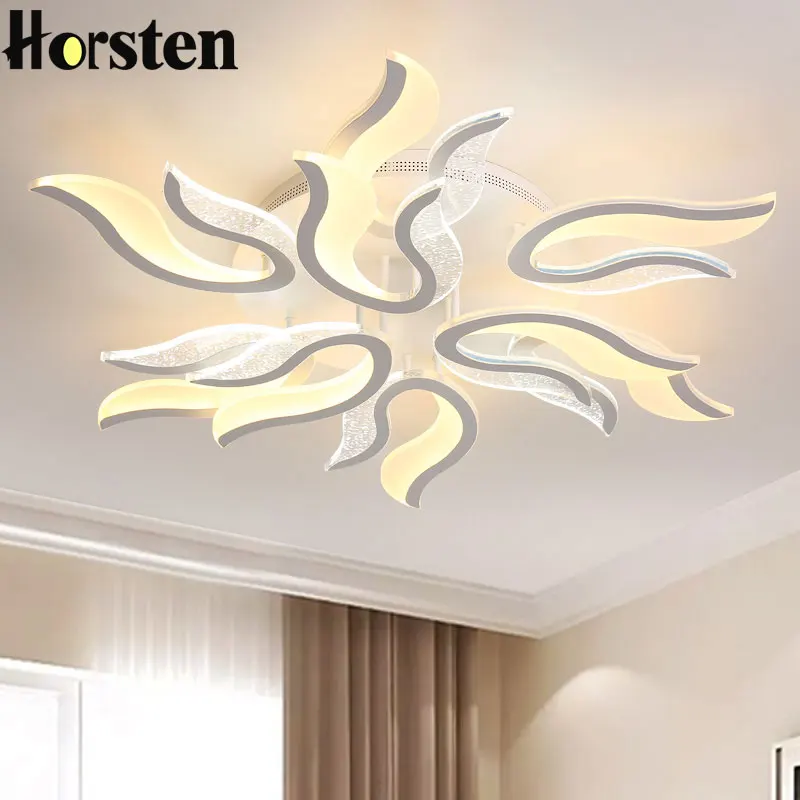 

Modern New Acrylic Led Ceiling Chandelier Lights White Color For Living Room Bedroom Chandelier Lighting Dimmable Ceiling Lamps