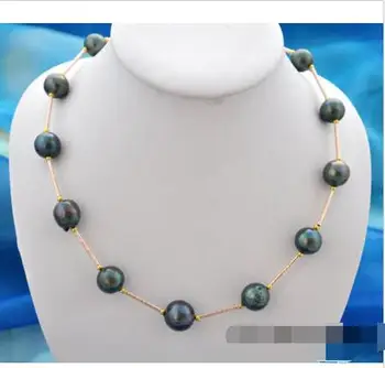 

Fashion 20" 15mm black round Edison Reborn pearl necklace