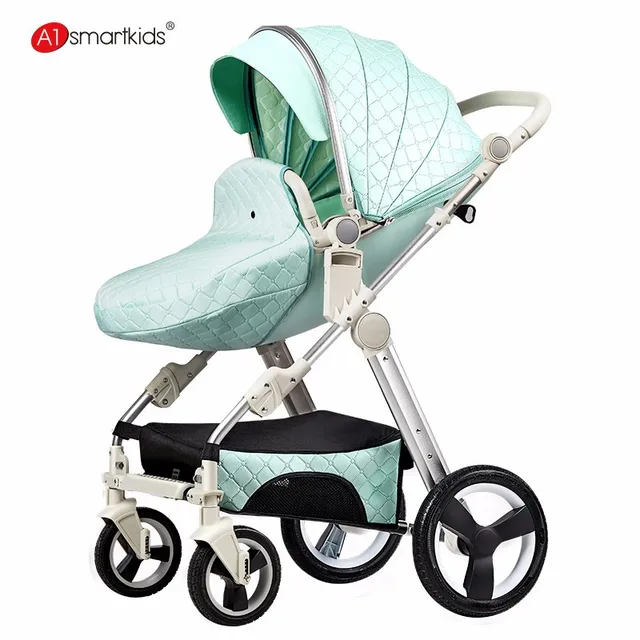 $US $133.00  hot mom pu leather baby stroller high landscape two way can lay down can seat can change direction