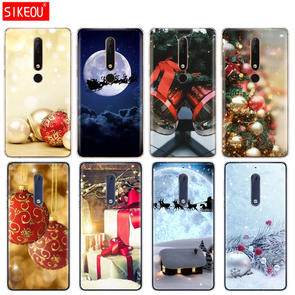 

silicone cover phone case for Nokia 5 3 6 6.1 7 PLUS 8 9 /Nokia 6.1 6 2018 case New Year Merry Christmas