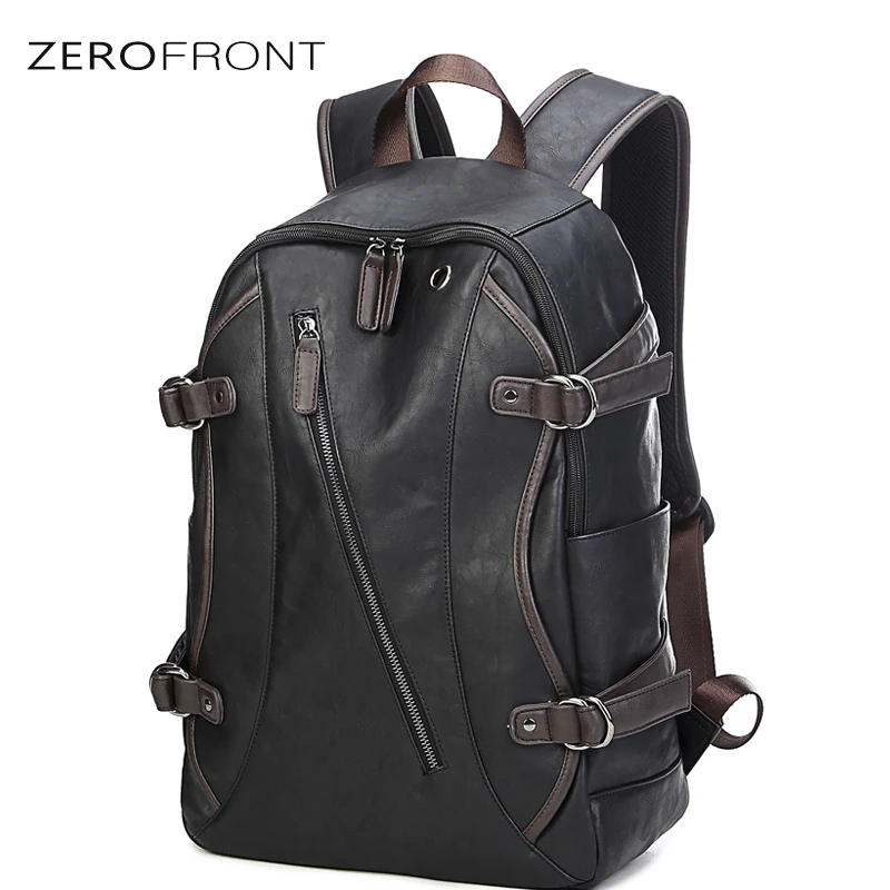 

Men's Leather Backpack High Quality Youth Travel Rucksack School Book Bags Male 15.6 inch Business bagpack mochila Shoulder Bag