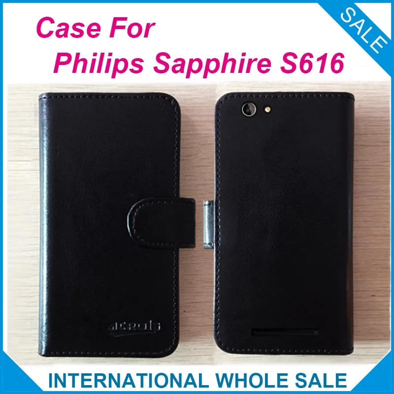 Factory price 6 Colors High Quality Leather Exclusive Flip Cover For Philips Sapphire S616 tracking number | Мобильные телефоны и