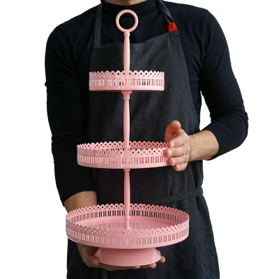 Розовая стойка для кексов, пирожное-Корзиночка лоток клетка для торта на день рождения инструменты для украшения дома конфеты бар десертный стол вечерние поставщик - Цвет: 8