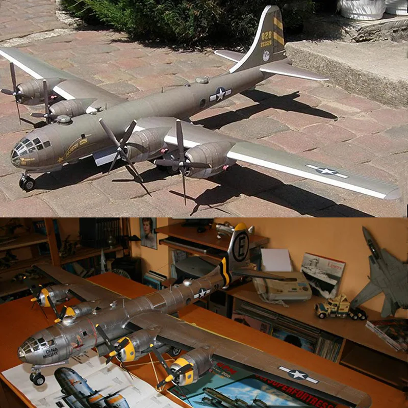 3D B29 модель суперкрепового самолета в масштабе 1:47 бумажная для сборки ручная