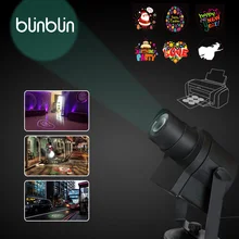 

Blinblin DIY LED projector, waterproof landscape spotlight with 6 slides Christmas Halloween Birthday party holiday