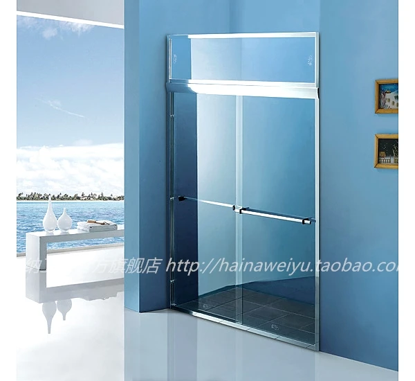 Customize double bath room sliding door glass partition sliding door bathroom shower room simple