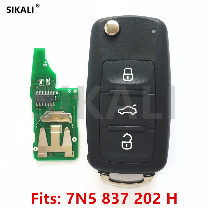 SIKALI Автомобильный Дистанционный ключ 434 МГц ID48 для сиденья 7N5837202H для Alhambra/Altea/Ibiza/Leon/Mii/Toledo HU66 Blade