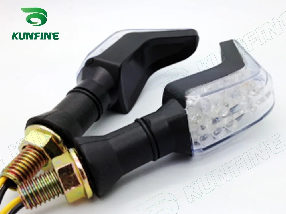 KUNFINE 4PCS Universal Motorcycle LED Turn Signal Indicators light Blinkers Flexible Bendable Amber Light 8 (2)(1)