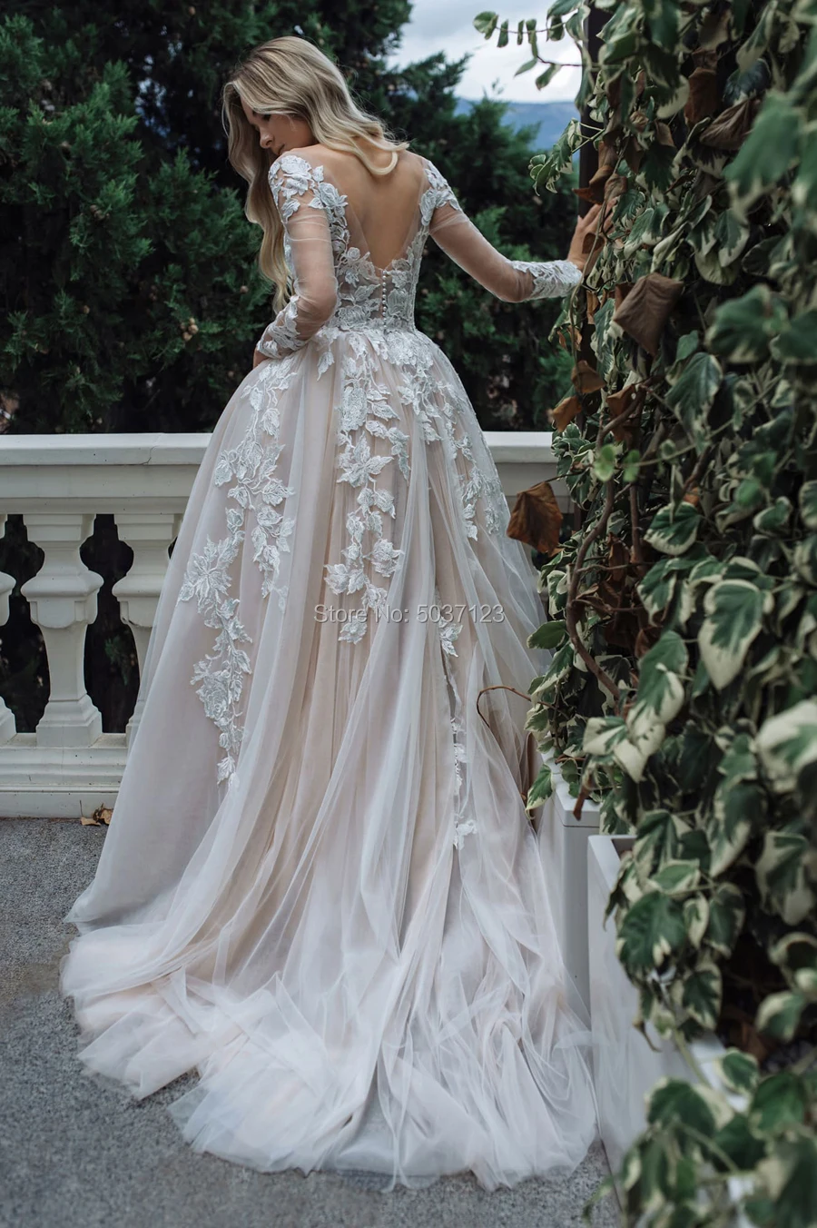US $93.00 Luxury Long Sleeves Wedding Dresses 2021 A Line V Neck Bridal Wedding Gown Lace Appliques Floor Length Illusion Vestido De Noiva