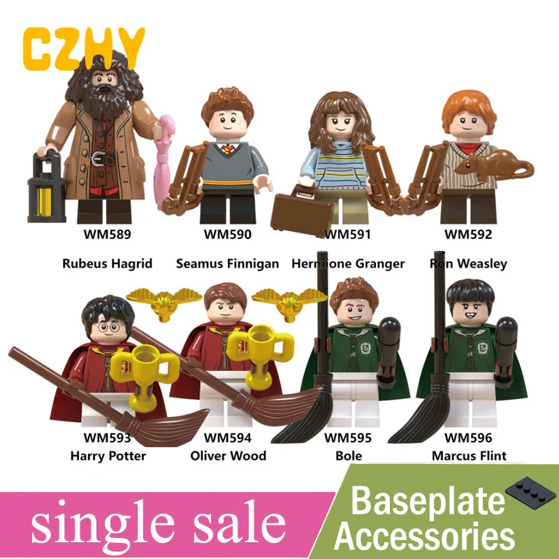 

Hot Harry Series Potters Hagrid Seamus Finnigan Hermione Bole Oliver Wood Marcus Flint Building Toys Legoe Minifigured WM6045