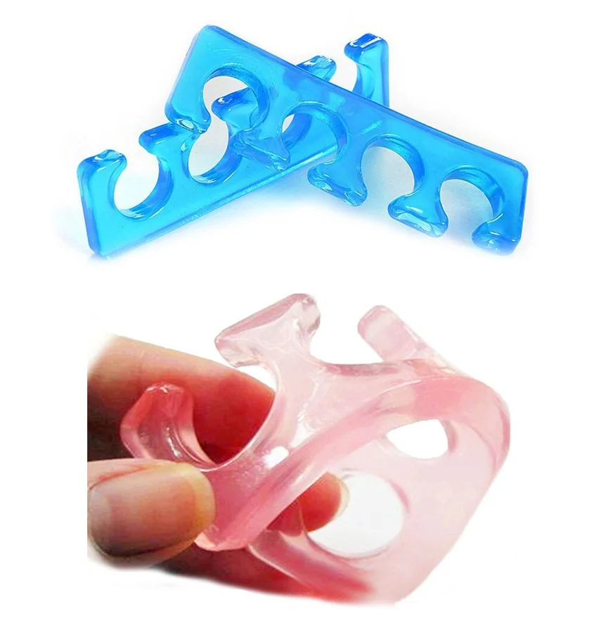 

Random Color Silicone Soft 2pcs / Pack Form Toe Separator/Finger Spacer For Manicure Pedicure Nail Tool Flexible Soft Silica