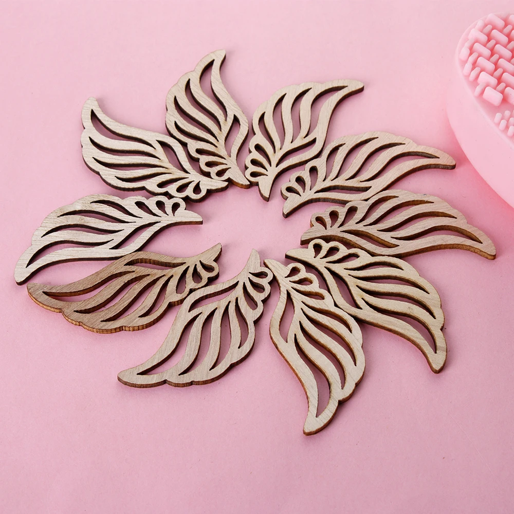 Us 0 65 28 Off 10pcs Set Nature Wooden Hollow Angel Wings Scrapbooking Art Collection Craft For Handmade Home Decoration Accessory Sewing In Wood