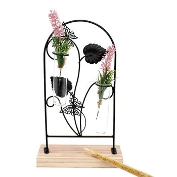 

Nordic Decoration Home Vases For Flowers Plants Simple Wrought Iron Test Tube Hydroponic Vase Home Decoration Accessories Modern