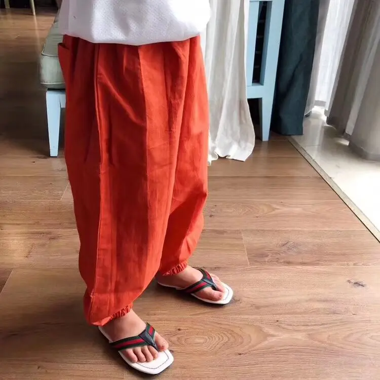 

Boys Pants Summer Child Loose and Comfortable Pants For Boys Cotton Kids Sweatpants Kids Clothing For Size 2-12T in stock