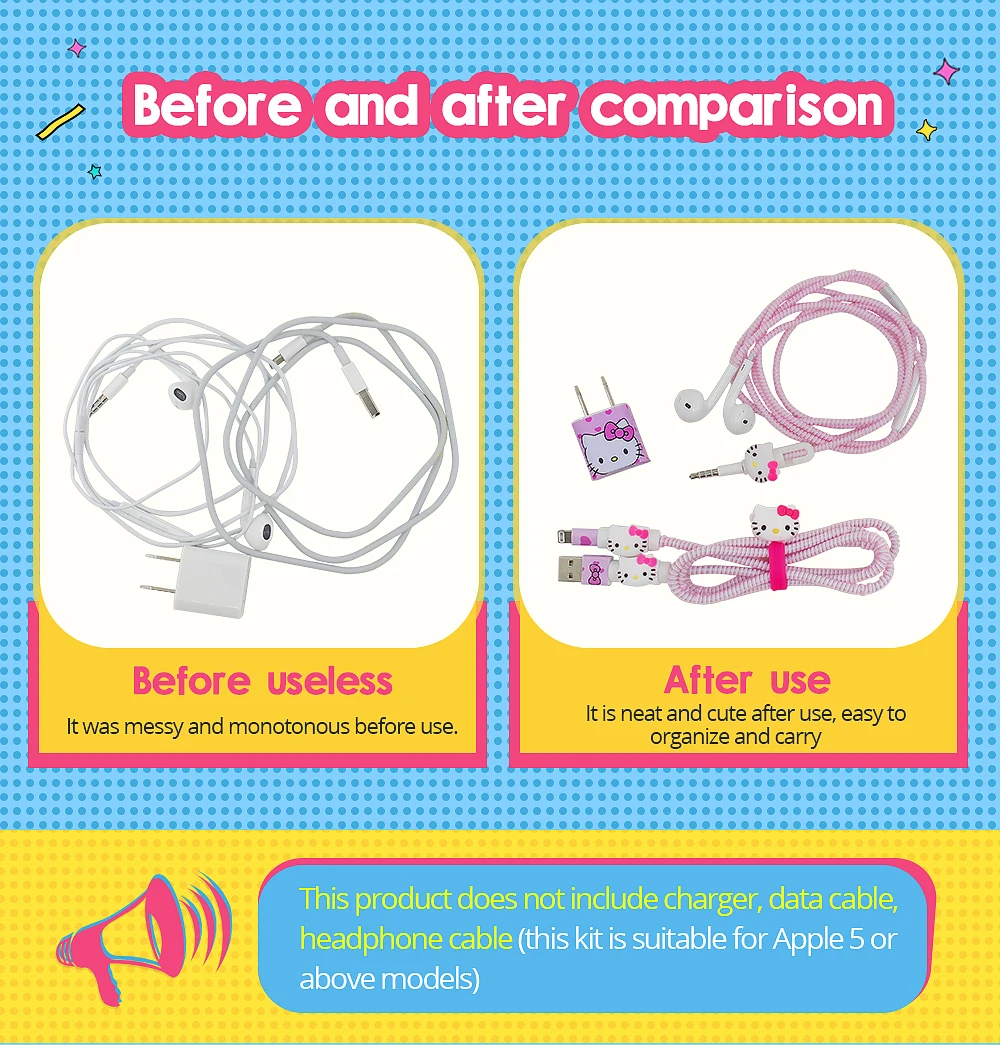Cable Protector Mangement For iphone Phone Animal Cartoon Cute Android Silicone