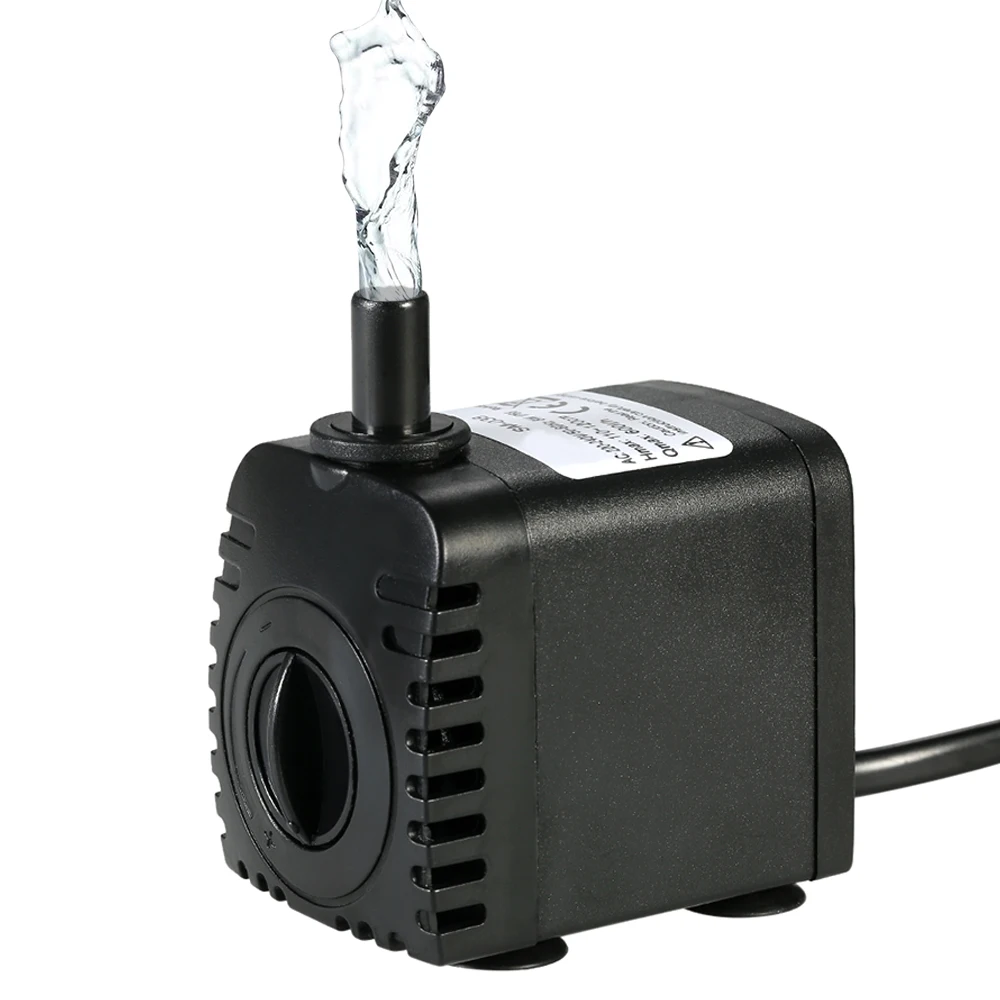 

600L/H 8W Submersible Water Pump for Aquarium Tabletop Fountains Pond Water Gardens and Hydroponic Systems with 2 Nozzles