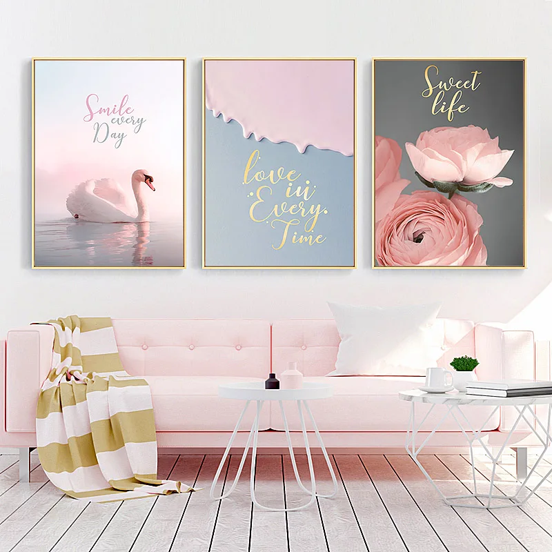 

SD LINLEEHON Nordic Landscape Flower Animal Wall Art Canvas Posters and Prints Canvas Painting Decoration For Living Room