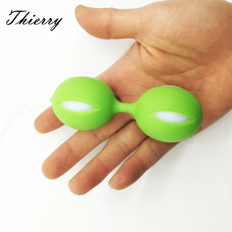 Thierry Female Smart Duotone Ben Wa Ball Weighted Female Kegel Vaginal Tight Exercise Training Ball Vibrators Sex Toys for Women