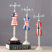 DIY Retro British Flag Metal Jewelry Model Skirt Display Stand Necklace Showing Rack Earring Hanging Holder Bracelet Shelf ZAKKA