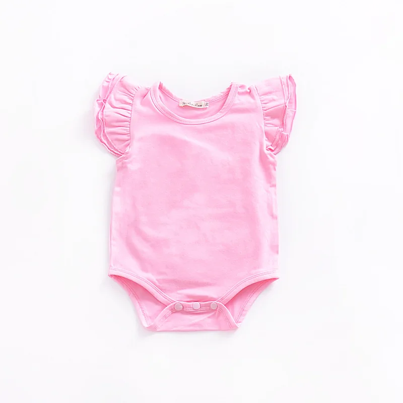 Детские комбинезоны с длинными рукавами, весна, комбинезон для новорожденных девочек, однотонная Милая одежда принцессы с расклешенными рукавами для малышей от 0 до 3 лет - Цвет: pink sleeveless