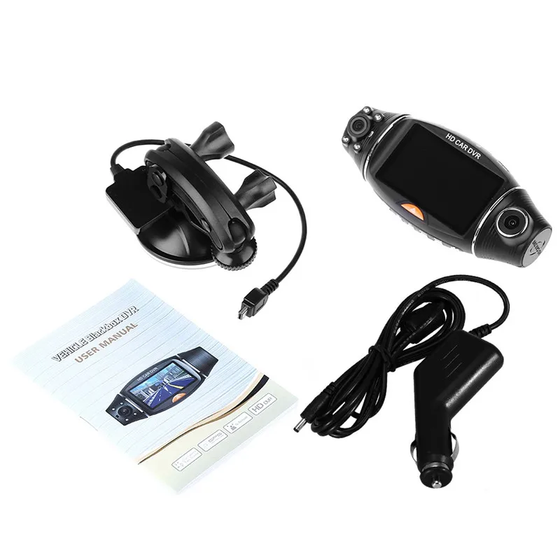 2 7 дюймов R310 двойной объектив HD Автомобильный видеорегистратор Камера GPS IR 140