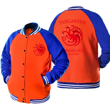 

Game Of Thrones Print Jackets 2019 Spring Autumn Men's Jacket Streetwear Harajuku STARK/TEAM TARGARYEN Coat For Men Sportsuits