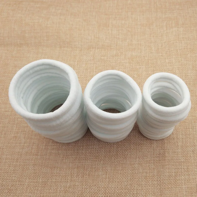 hair clips for thick hair 20 Pcs/Lot White Hair Bands Accessories For Girls Rubber Ponytail Holder Elastic Gum Plain Nylon Headwear Scrunchy hair clips